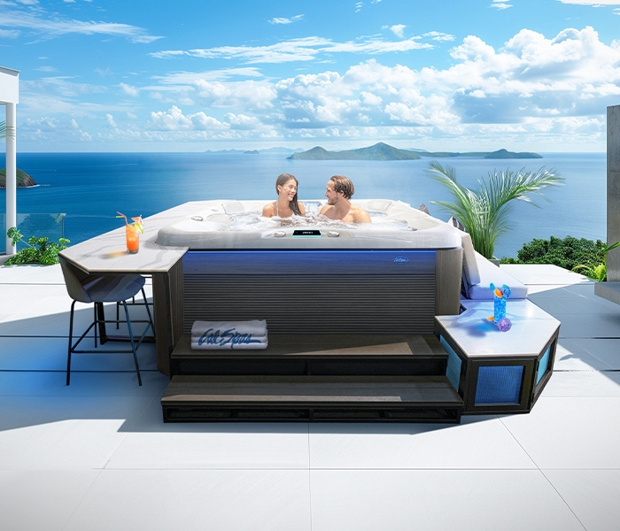 Calspas hot tub being used in a family setting - San Juan